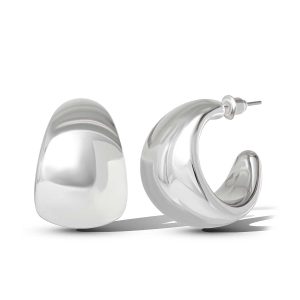 Chunky Silver Hoop Earrings