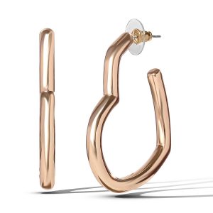 Open Heart Hoop Earrings