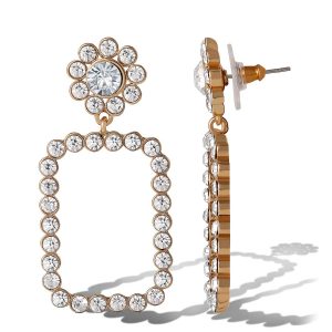 Daisy Drop Crystal Statement Earrings