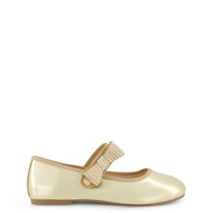 Little Girls' Amy Crystal Bow Ballet Flat in Gold