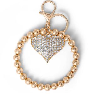 Pave Crystal Heart Keychain