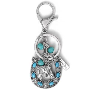 Turquoise Horse Shoe Keychain