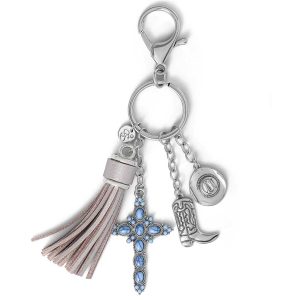 Turquoise Silver Charms Keychain