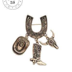 Jessica Simpson 2.0 Western Charm Horseshoe Brooch