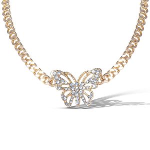 Butterfly Crystal Choker Necklace