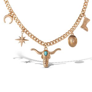 Gold Multi Pendant Necklace