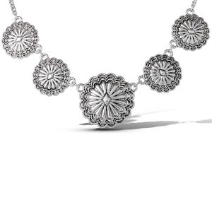 Antique Casting Flowers Pendant Necklace