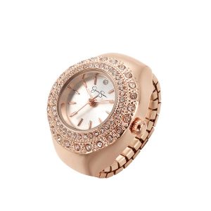 Crystal Ring Watch in Rose Gold