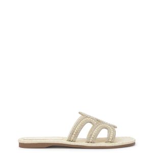 Bria Flat Sandal in Ivory