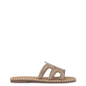 Bria Flat Sandal in Champagne