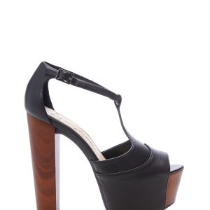 Dany T-Strap Platform Sandal in Black