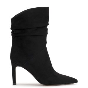Elisti Scrunch Bootie in Black Suede