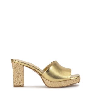 Elyzza High Heel Slide in Gold