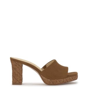 Elyzza High Heel Slide in Tuscan Tan