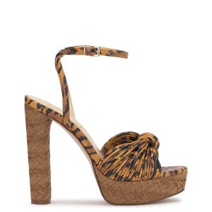 Immie Platform Sandal in Tiger Print