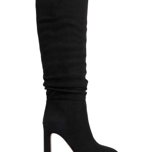 Minerva Knee High Boot in Black Suede