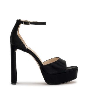 Telxia Ankle Strap Platform Sandal in Black