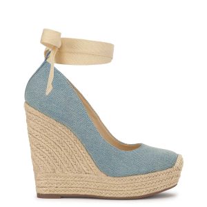 Zexie Platform Wedge in Denim
