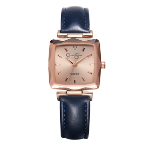 Cushion Case Strap Watch in Rose Gold Tone