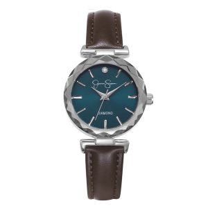 Circle Case Watch in Dark Brown