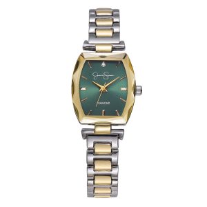 Faceted Bezel Bracelet Watch in Gold & Silver