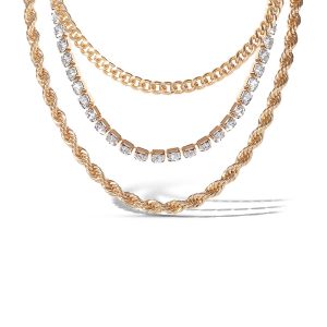 Mixed Metals Trio Necklace