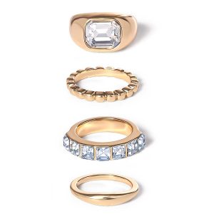 Gold 4 Piece Ring Set