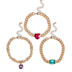 Gemstone Charm Chain Bracelets