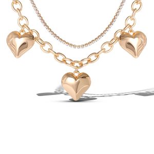 3 Hearts Layered Necklace