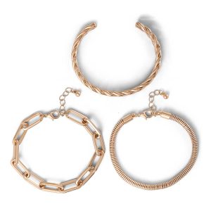 Gold Trio Bracelet Set
