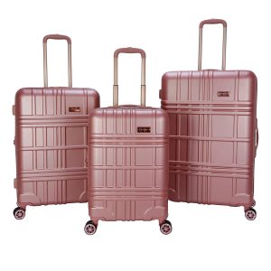 Jewel Plaid Luggage Collection in Rose Gold