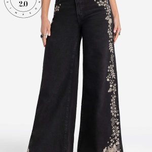 Jessica Simpson 2.0 Joplin Super Wide Jeans in Black