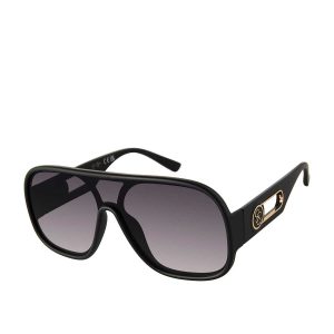 Modern Shield Aviator Sunglasses in Matte Black