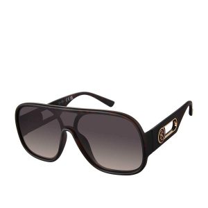 Modern Shield Aviator Sunglasses in Matte Tortoise