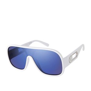 Modern Shield Aviator Sunglasses in Matte White