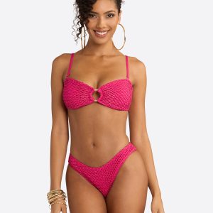 Crochet Ring Bandeau Top in Berry