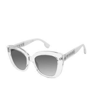 Glamorous Cat Eye Sunglasses in Crystal & Clear