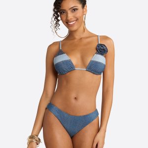 Triangle Bikini Top in Denim Dream